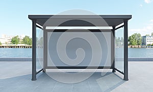 Bus Stop and Bus Shelter Outdoor Advertising Signage mockup