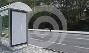 Bus Stop and Bus Shelter Outdoor Advertising Signage mockup