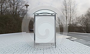 Bus Stop and Bus Shelter Outdoor Advertising Signage mockup