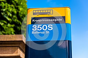 Bus Stop in Copenhagen Denmark