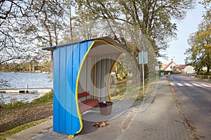 Bus stop shed in Stare Drawsko, Poland