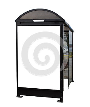 Bus Stop Shelter Isolated on White