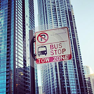 Bus stop sign