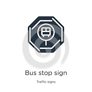 Bus stop sign icon vector. Trendy flat bus stop sign icon from traffic signs collection isolated on white background. Vector