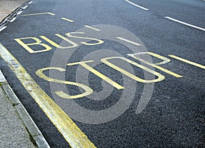 Bus stop sign lane