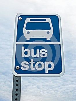 Bus Stop Sign Mounted on a Metal Pole