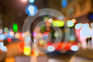 Bus in the street of London in out FOCUS