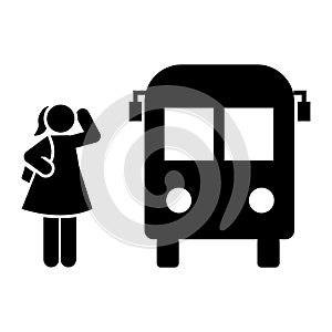 Bus, student, school icon. Element of education pictogram icon. Premium quality graphic design icon. Signs and symbols collection