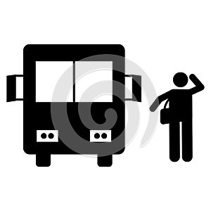 Bus student walk icon. Element of back to school illustration icon. Signs and symbol collection icon for websites, web design,