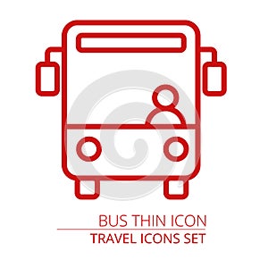 Bus thin line icon