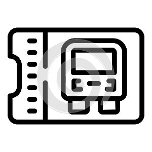 Bus ticket icon outline vector. Public transport tickets terminal