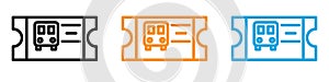 Bus Ticket vector logo set collection for web app ui