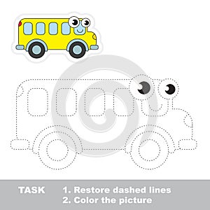 Bus to be traced. Vector trace game.