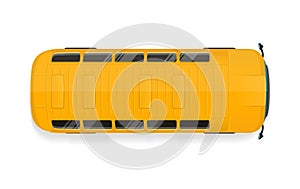 Bus Top View Flat Vector illustration