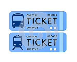 Bus and train ticket vector