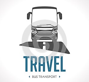 Bus transport logo - vector illustration