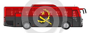 Bus travel in Angola, Angolan bus tours, concept. 3D rendering