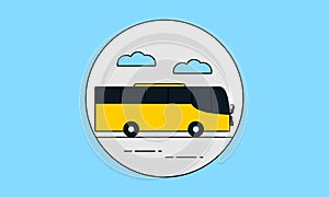 Bus travel and public transportation icon vector