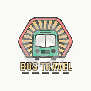 Bus trip and tour badge logo