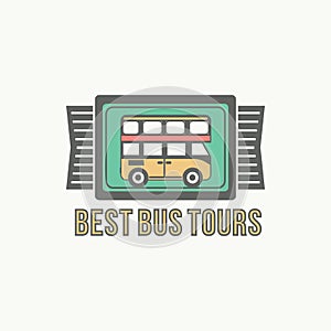 Bus trip and trvel tour badge logo