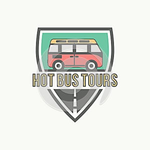 Bus trip and trvel tour badge logo