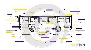 Bus vector illustration with decorative elements
