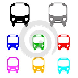 Bus vector set in multiple colors