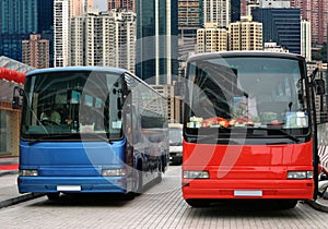 Bus waiting for tourists