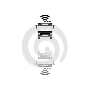 Bus wi-fi icon flat