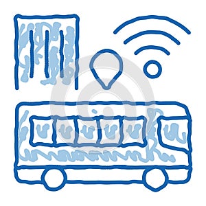 Bus Wi-Fi Signal doodle icon hand drawn illustration