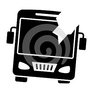 Bus windscreen broken Isolated Vector icon that can be easily modified or edited