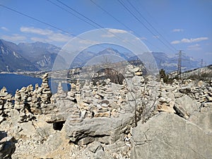 stone pyramids on the Busatte path Tempesta is one of the best-known excursions in Garda Trentino photo