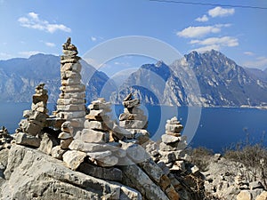stone pyramids on the Busatte path Tempesta is one of the best-known excursions in Garda Trentino photo