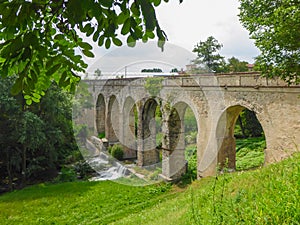 Busca - Panoramic view of hidden unknown ancient old Roman Aqueduct Ponte Aquedotto del 1700 - 1734