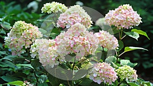 Bush of pink and white flowers
