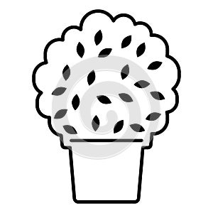 Bush in a pot line icon. vector illustration isolated on white. outline style design, designed for web and app. Eps 10