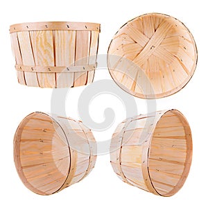 Bushel Basket on White - 4 angles photo