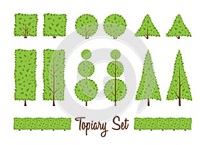 BushesTopiary set. Different basic shape of bushes, trees.