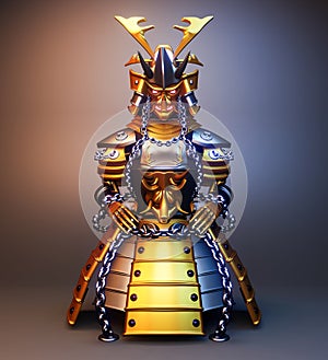 Bushido armor- Samurai warrior armor Japanese style .3D rendering photo