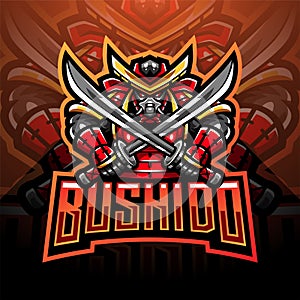 Bushido esport mascot logo design photo