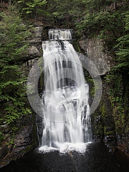 Bushkill Falls in the Pocono Mountains of Pennsylvania on a summer day