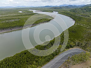 Bushland Environment And Car Park High Drone Landscape