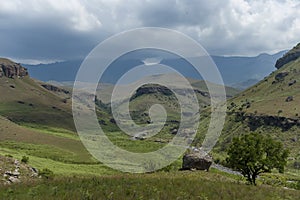 The Bushmans River valley in Giants Castle KwaZulu-Natal nature reserve