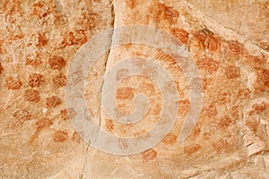 Bushmen paintings in the Elands cave - palmprints photo