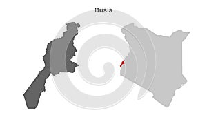 Busia outline map