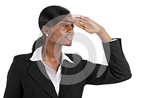Busienss woman looking away with business vision
