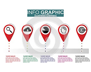 Businees infographic illustration vector design, templates, element, timelines. Work layout or process to marketing present.