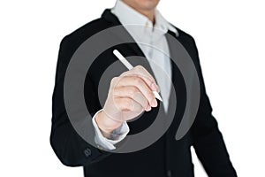 Businees man with hand action isolate