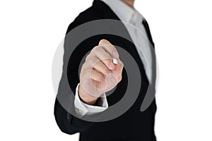 Businees man with hand action isolate