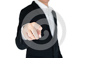 Businees man with hand action isolate